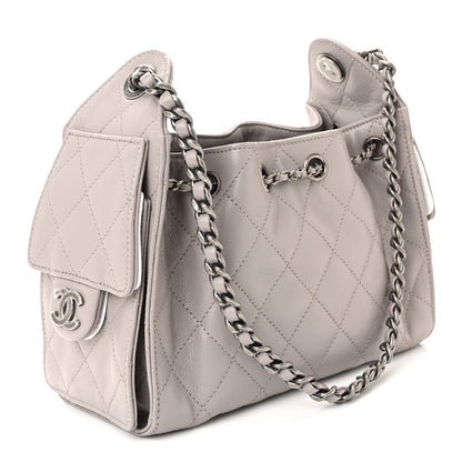 Chanel Caviar Quilted Mini Chanel 25 Handbag Dark Grey 3 of 10