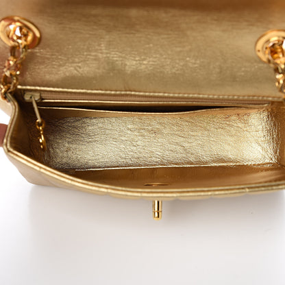 Chanel Metallic Lambskin Horizontal Vertical Quilted Small Single Flap Gold 5 of 11