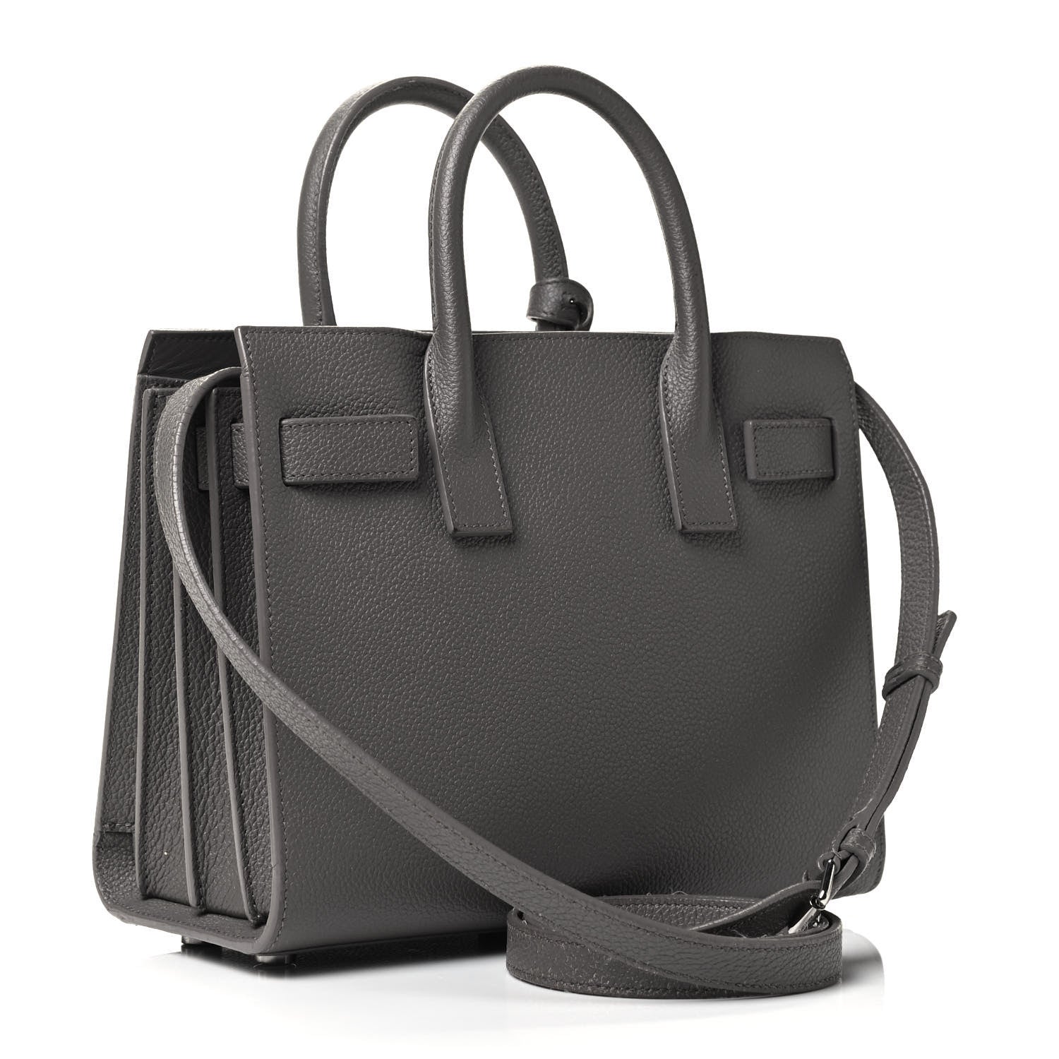 Saint Laurent Grained Calfskin Nano Sac De Jour Fog 2 of 4