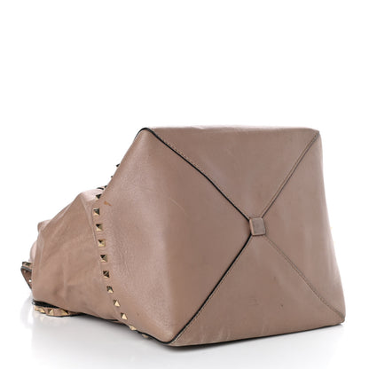 Valentino Garavani Calfskin Rockstud New Dome Bucket Tote Poudre 4 of 13