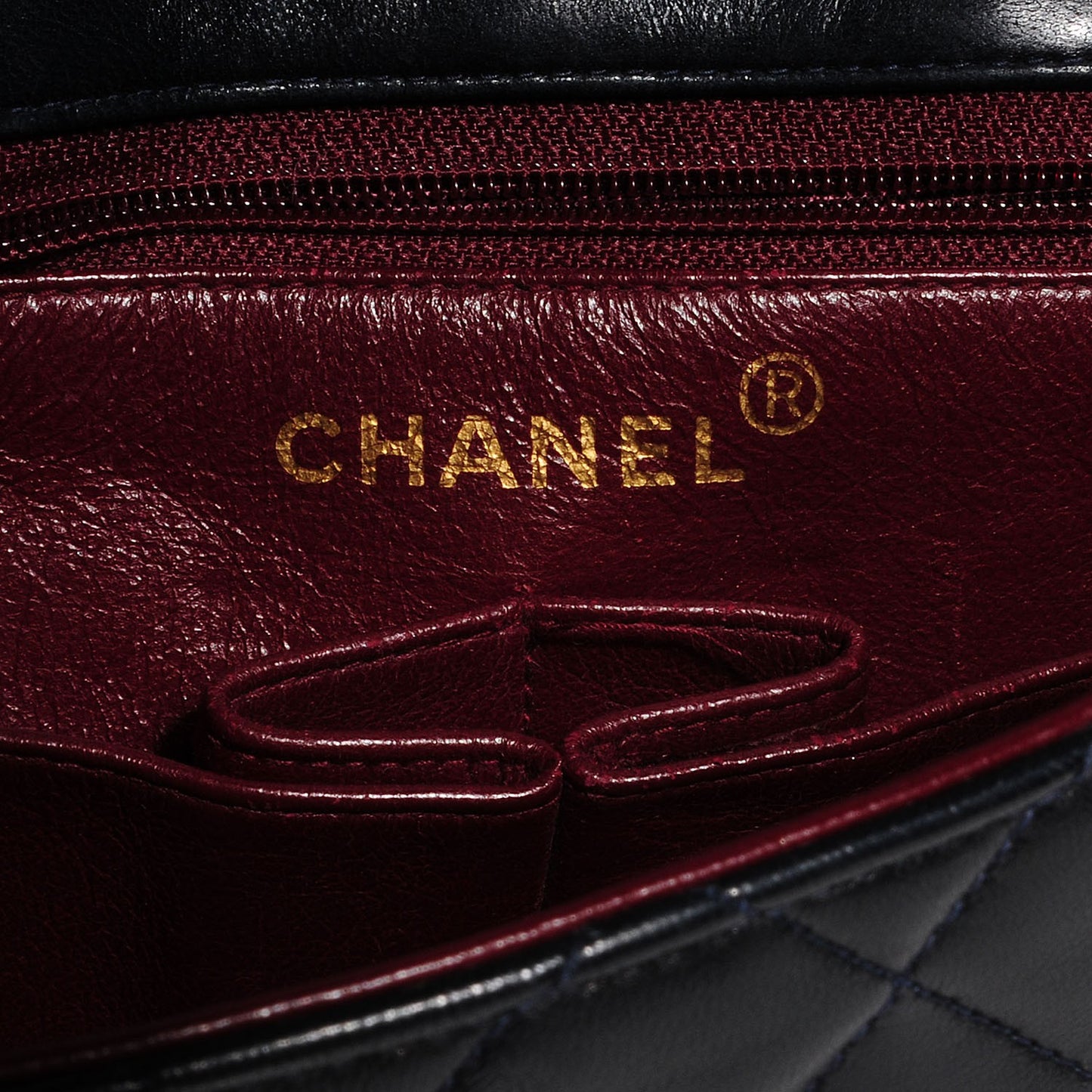 Lambskin Quilted Mini Square Flap Black