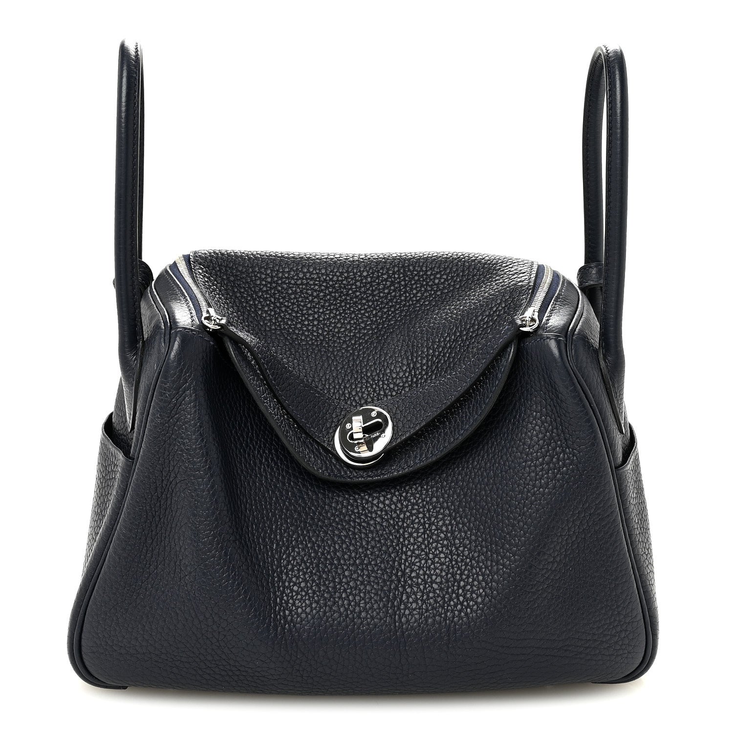 Hermes Taurillon Clemence Lindy 26 Bleu Nuit 1 of 9
