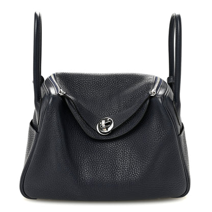 Hermes Taurillon Clemence Lindy 26 Bleu Nuit 1 of 9