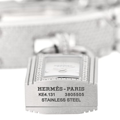 Hermes Stainless Steel Diamond Pave 16mm Kelly Quartz Watch 4 of 5