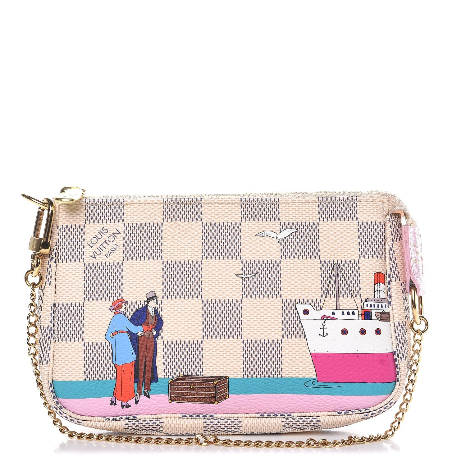 Louis Vuitton Damier Azur 2016 Christmas Animation Mini Pochette Accessories 1 of 8