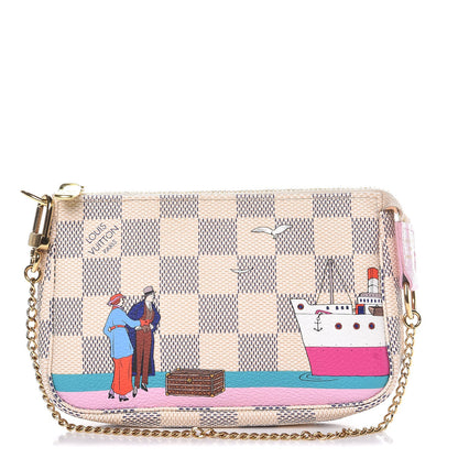 Louis Vuitton Damier Azur 2016 Christmas Animation Mini Pochette Accessories 1 of 8