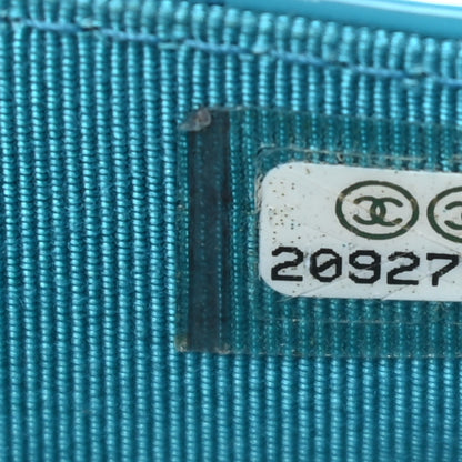 Chanel Patent Calfskin Chevron Quilted Wallet On Chain WOC Blue 8 of 10
