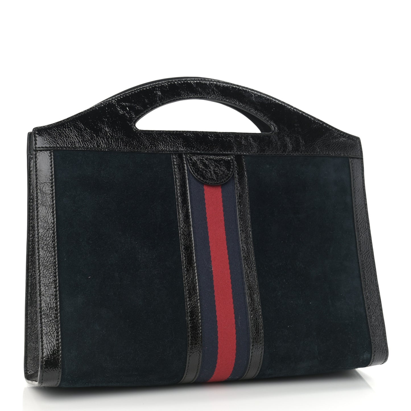 Suede Patent GG Web Medium Ophidia Top Handle Chain Blue Black