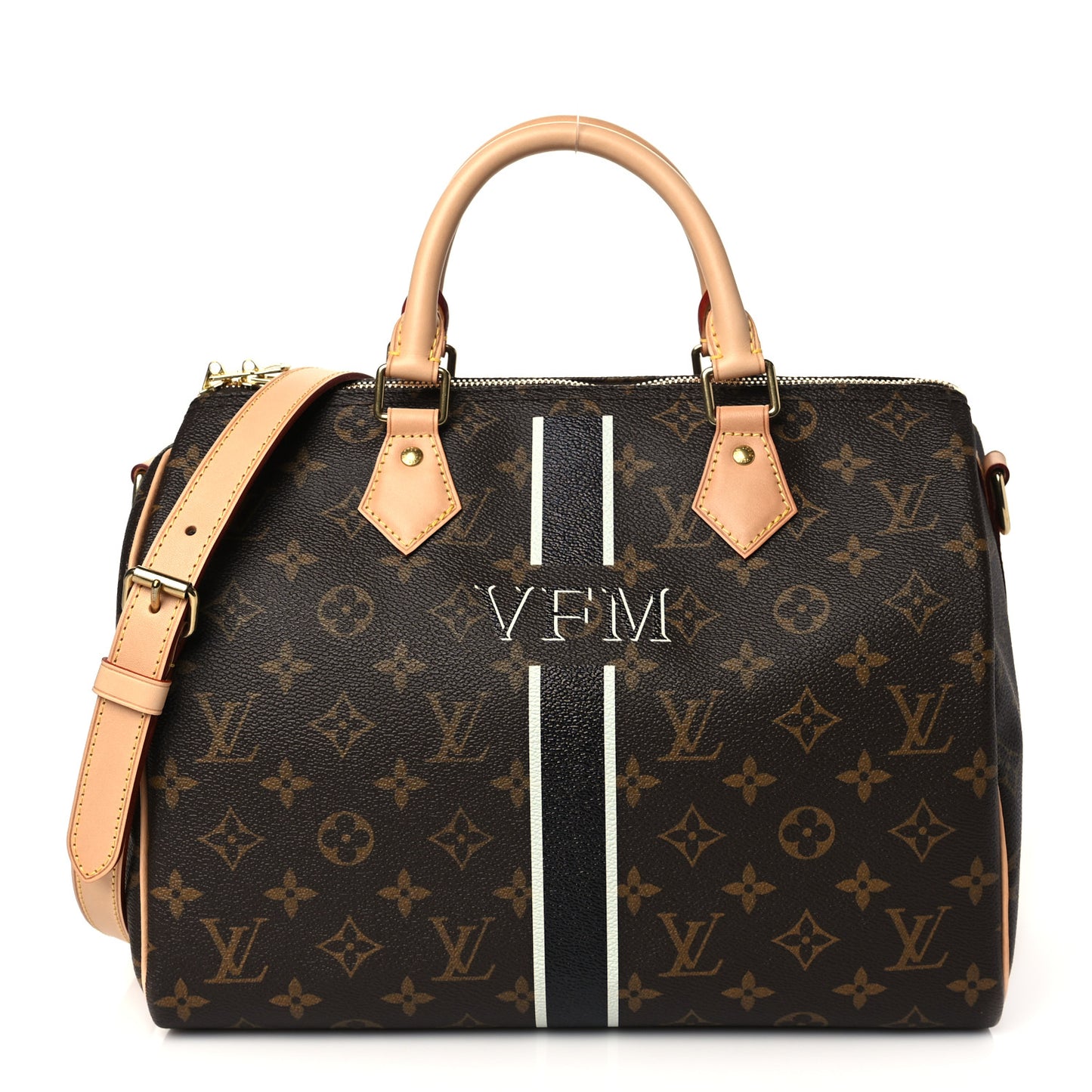 Monogram My LV Heritage Speedy Bandouliere 30 Black White Vert Clair