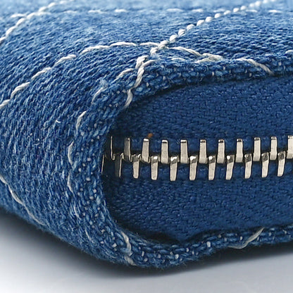 Chanel Denim Quilted Zip Coin Purse Blue 10 of 11