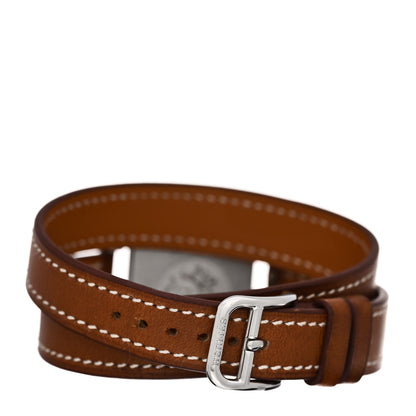 Hermes Stainless Steel Barenia 23mm Cape Cod Double Tour Quartz Watch Fauve 3 of 5
