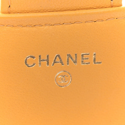 Chanel Lambskin Quilted Flap Phone Holder With Chain Yellow 6 of 14