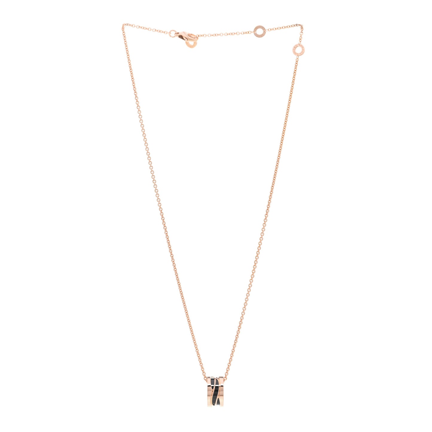 18K Rose Gold Ceramic B.Zero1 Legends Pendant Necklace Black