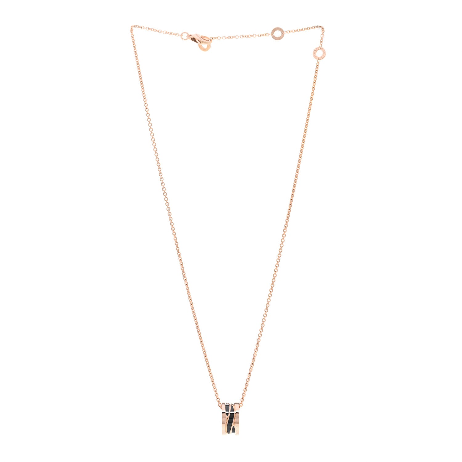 Bulgari 18K Rose Gold Ceramic B.Zero1 Legends Pendant Necklace Black 3 of 5