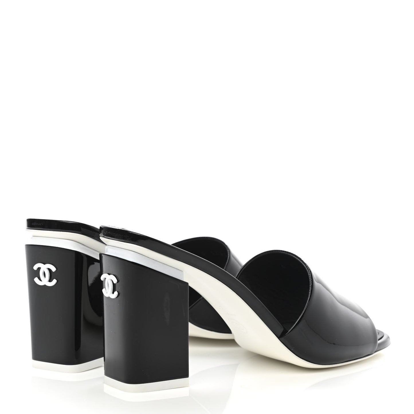 Patent CC Mules 40 Black White