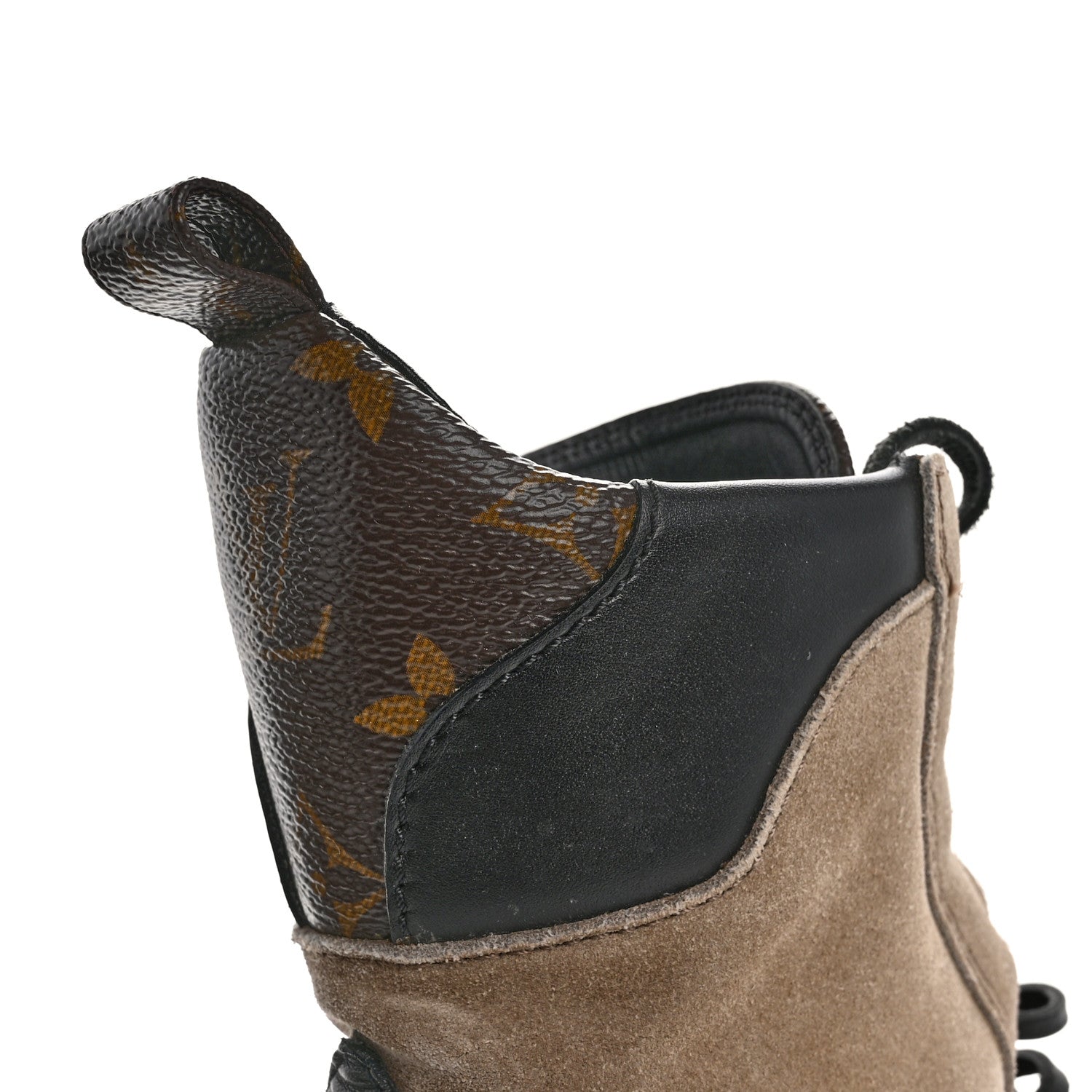 Louis Vuitton Suede Calfskin Monogram Laureate Platform Desert Boots 37.5 Taupe 11 of 15