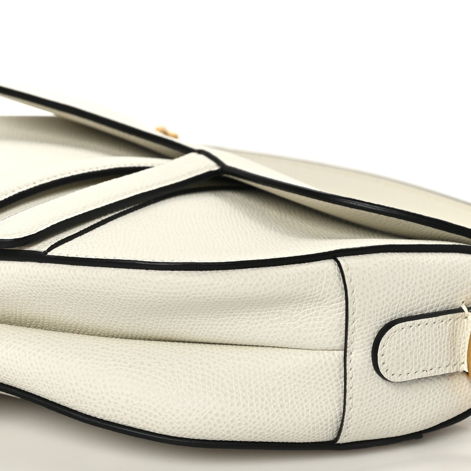 Christian Dior Grained Calfskin Saddle Bag White 9 of 10