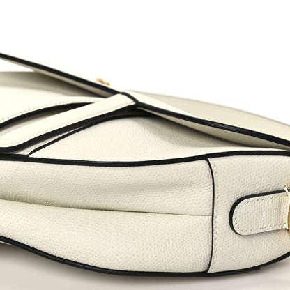 Christian Dior Grained Calfskin Saddle Bag White 9 of 10