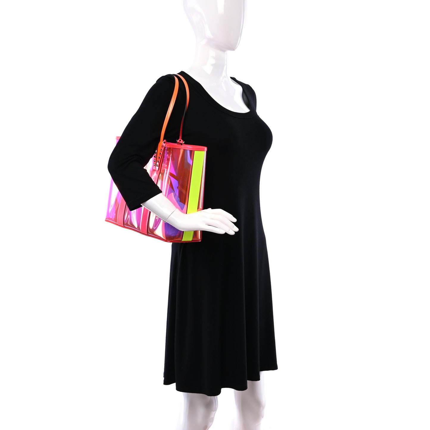 PVC Spikes East West Cabata Tote Multicolor