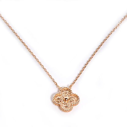 Van Cleef & Arpels 18K Rose Gold Vintage Alhambra Pendant Necklace 1 of 6