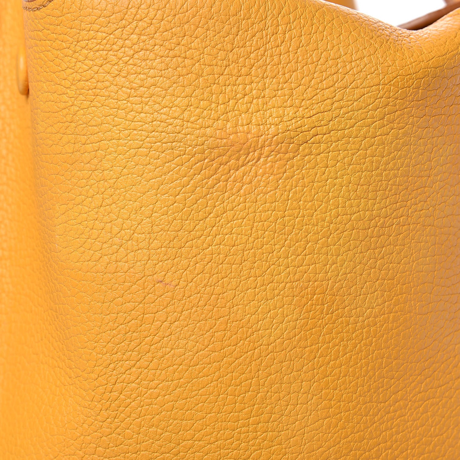 Celine Crisped Calfskin Small Tie Knot Tote Saffron 19 of 20