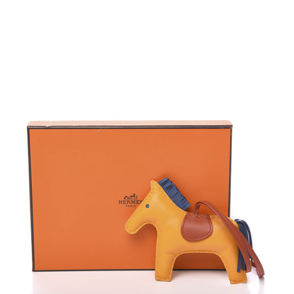 Hermes Milo Lambskin Grigri Rodeo Horse Bag Charm GM Jaune D'Or Bleu Agate Cornaline 4 of 4
