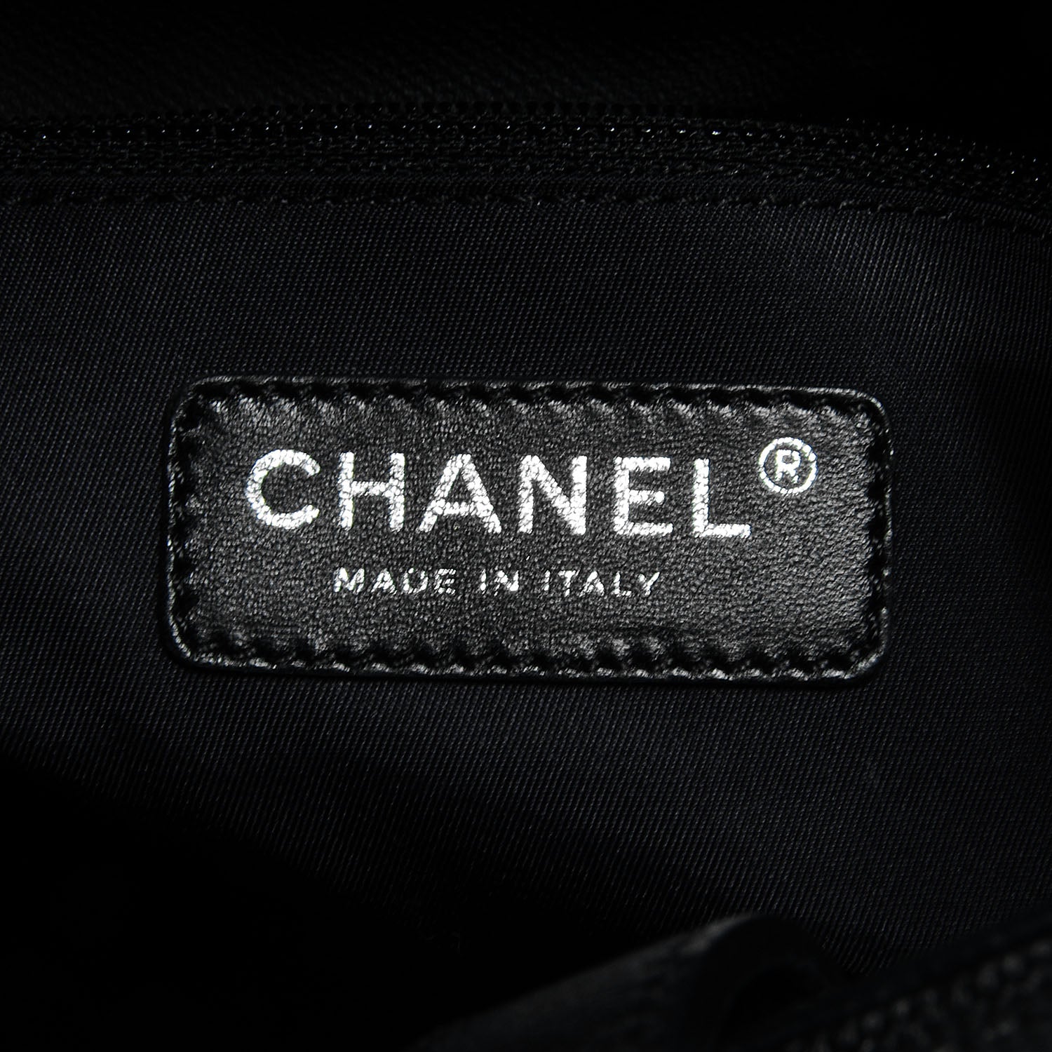 Chanel Coated Canvas Quilted Small Paris Biarritz Tote Black 6 of 7