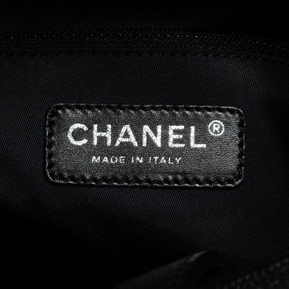 Chanel Coated Canvas Quilted Small Paris Biarritz Tote Black 6 of 7