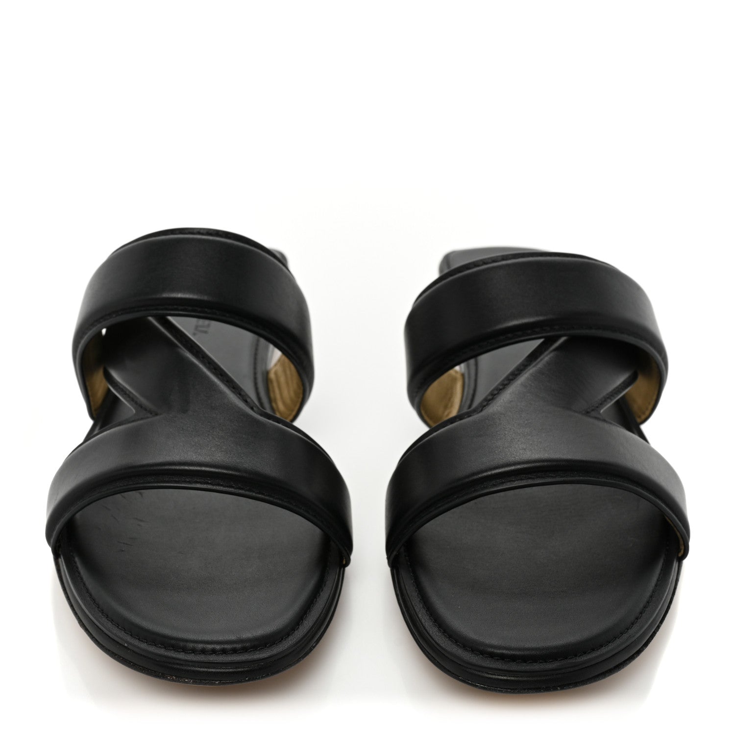 Bottega Veneta Calfskin The Band Flat Sandals 37.5 Black 2 of 12