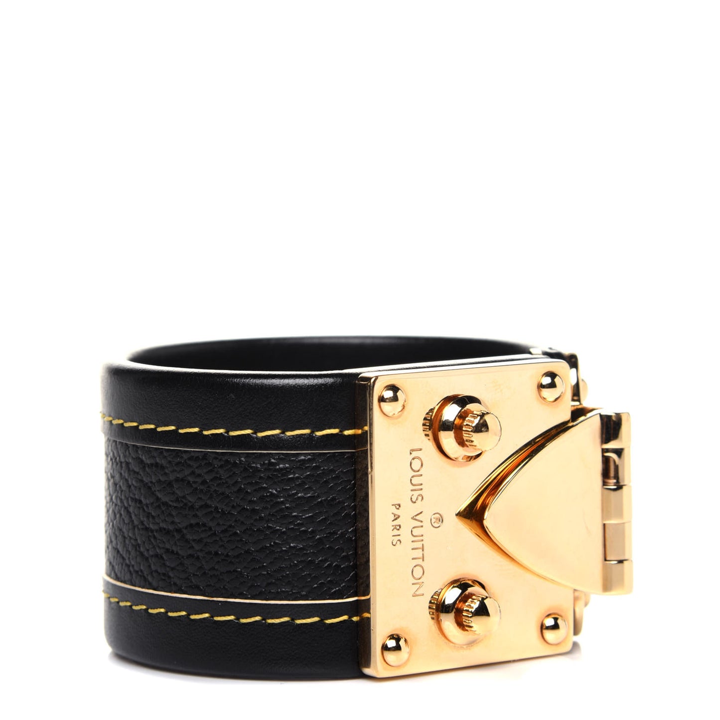 Chevre Suhali Lock Bracelet Black