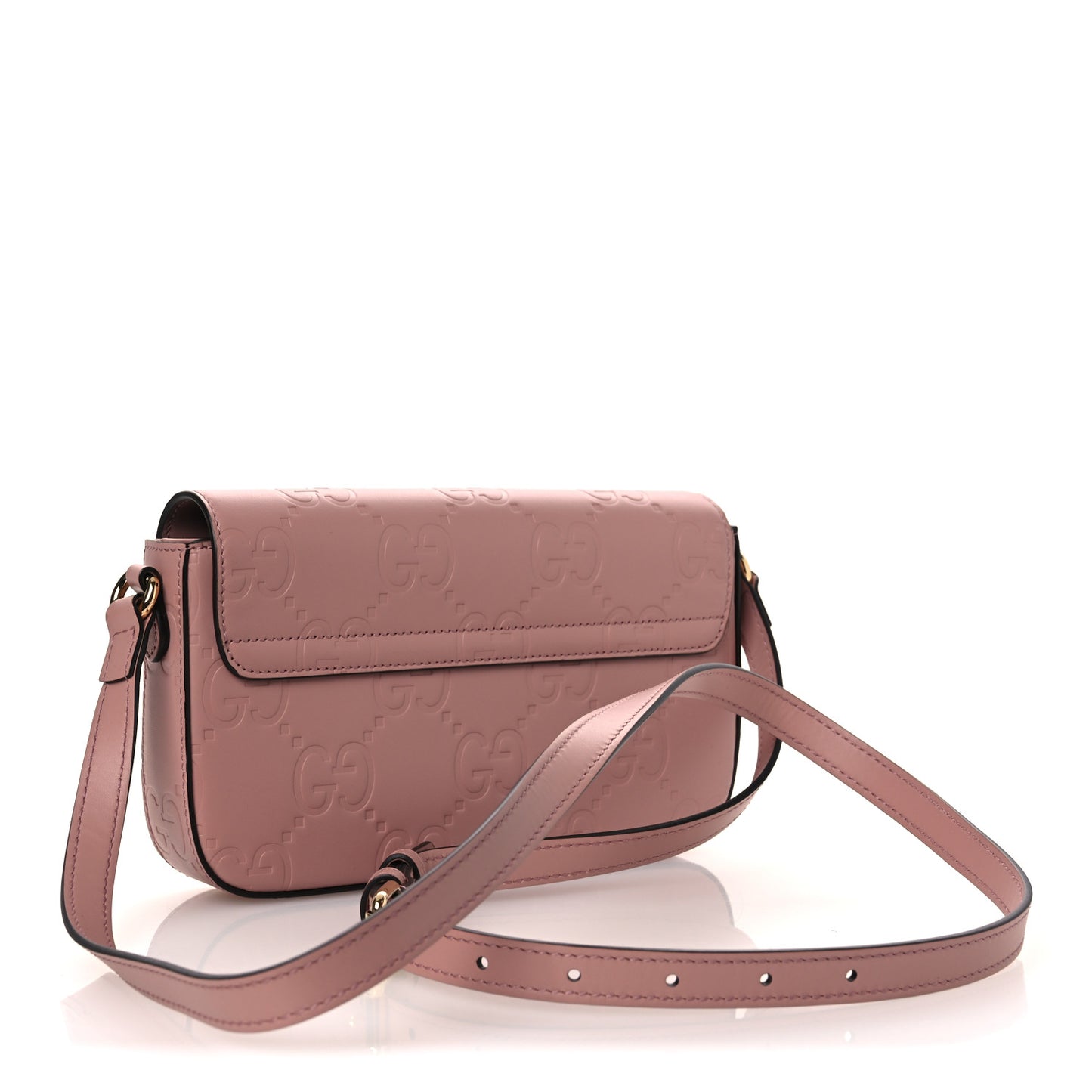 Calfskin GG Super Mini Shoulder Bag Pink