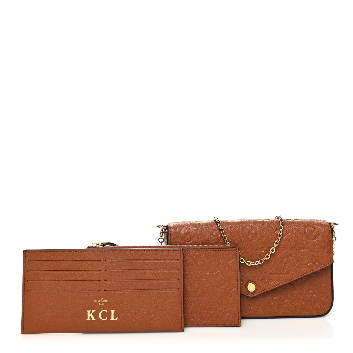 Empreinte Pochette Felicie Chain Wallet Cognac