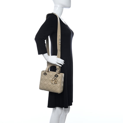 Christian Dior Lambskin Cannage Small My ABCDior Lady Dior Beige 3 of 19