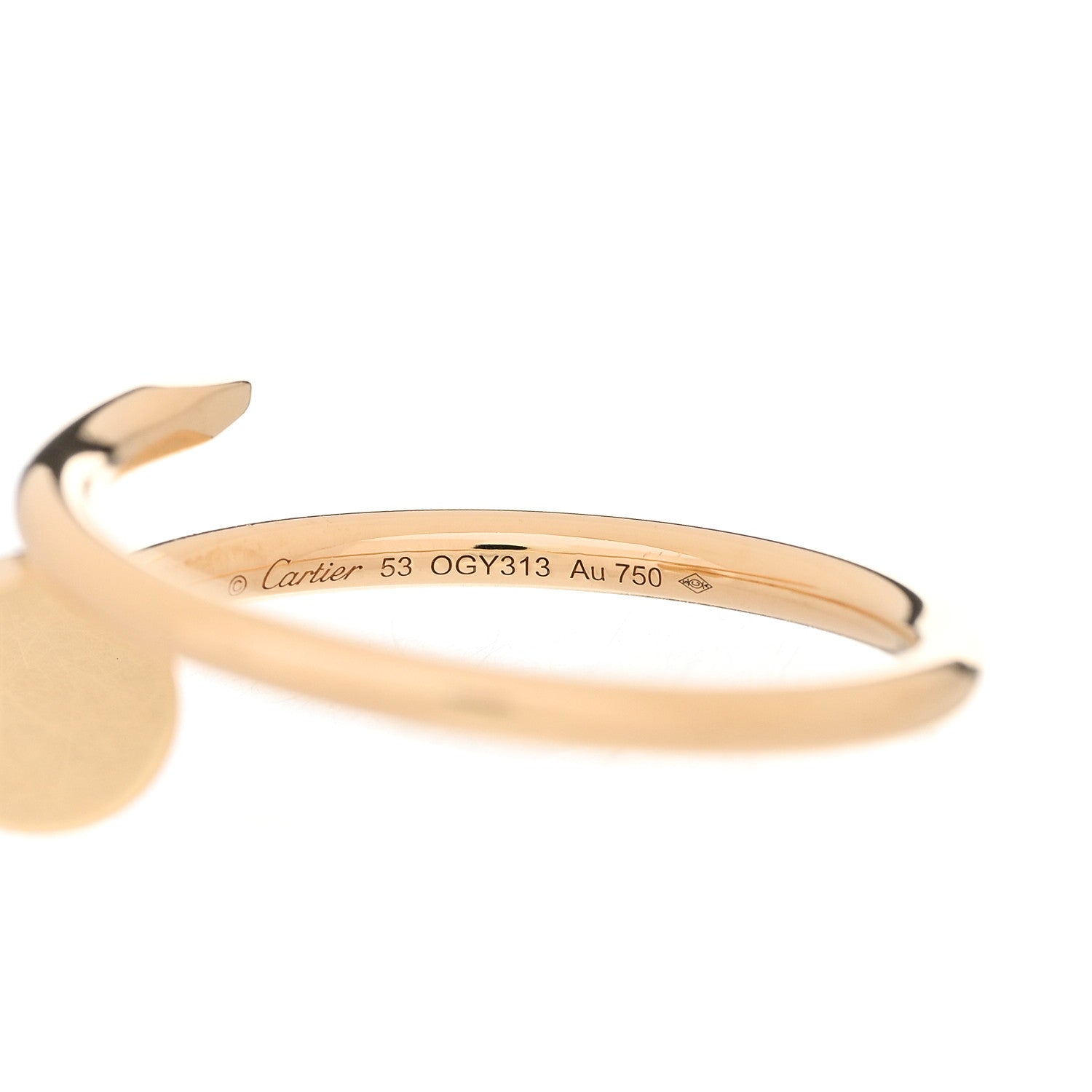 Cartier 18K Yellow Gold Small Juste Un Clou Ring 53 6.25 5 of 6
