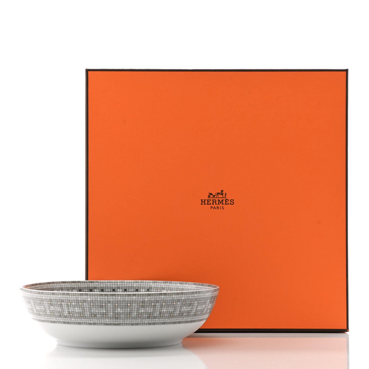 Hermes Porcelain Mosaique Au 24 Cereal Bowl Silver 5 of 5