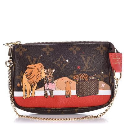 Louis Vuitton Monogram 2018 Christmas Animation Mini Cats Pochette Accessories 1 of 8