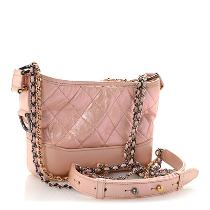 Chanel Iridescent Aged Calfskin Quilted Small Gabrielle Hobo Rose Rose 3 of 13