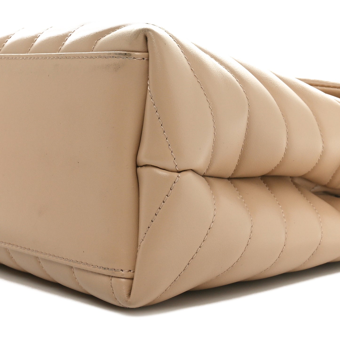Calfskin Y Quilted Monogram Medium Loulou Chain Satchel Nude Powder