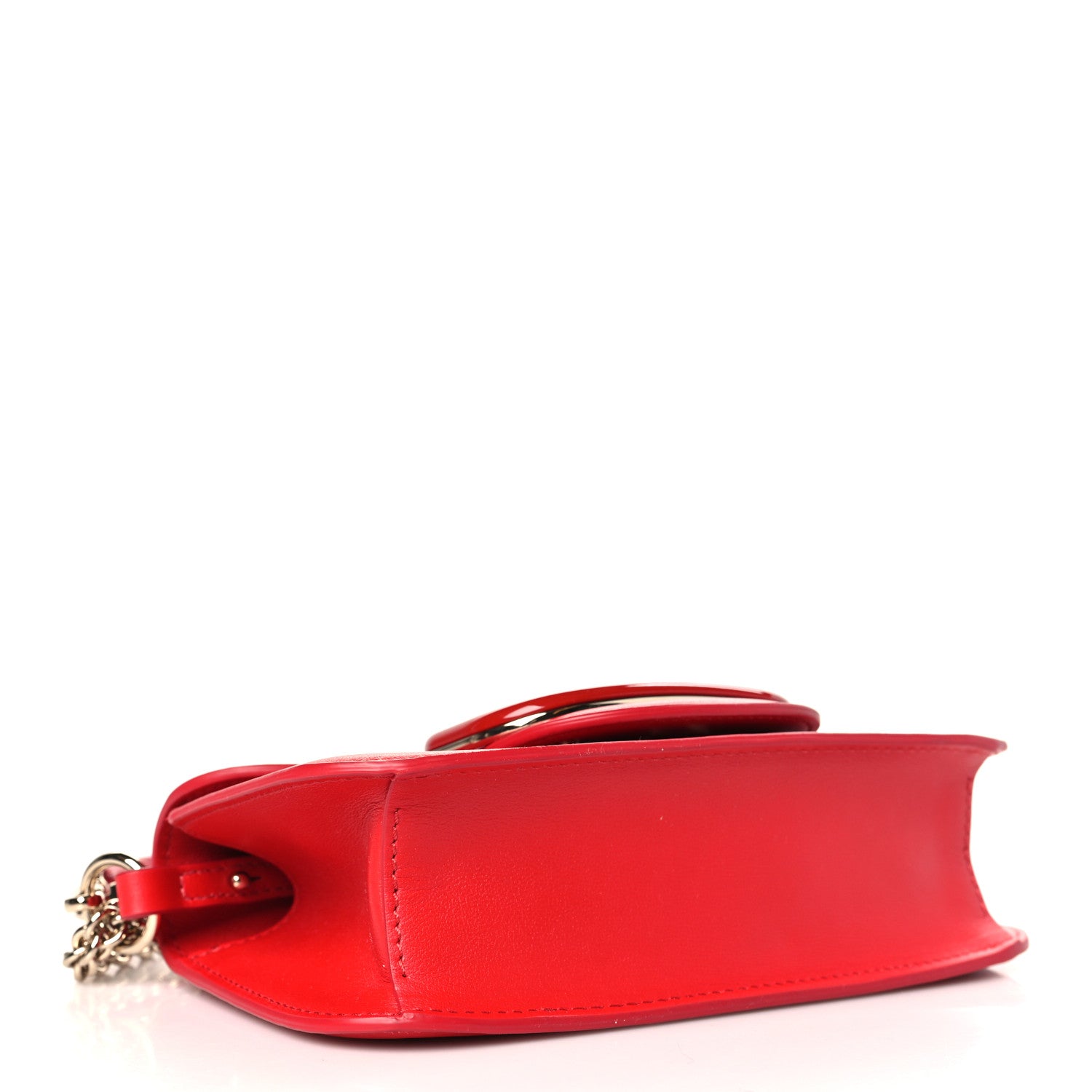Valentino Garavani Calfskin Enamel Vlogo Small Loco Shoulder Bag Rouge Pur 4 of 8