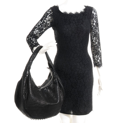 Alexander Wang Pebbled Lambskin Morgan Hobo Black w Silver Hardware 2 of 6