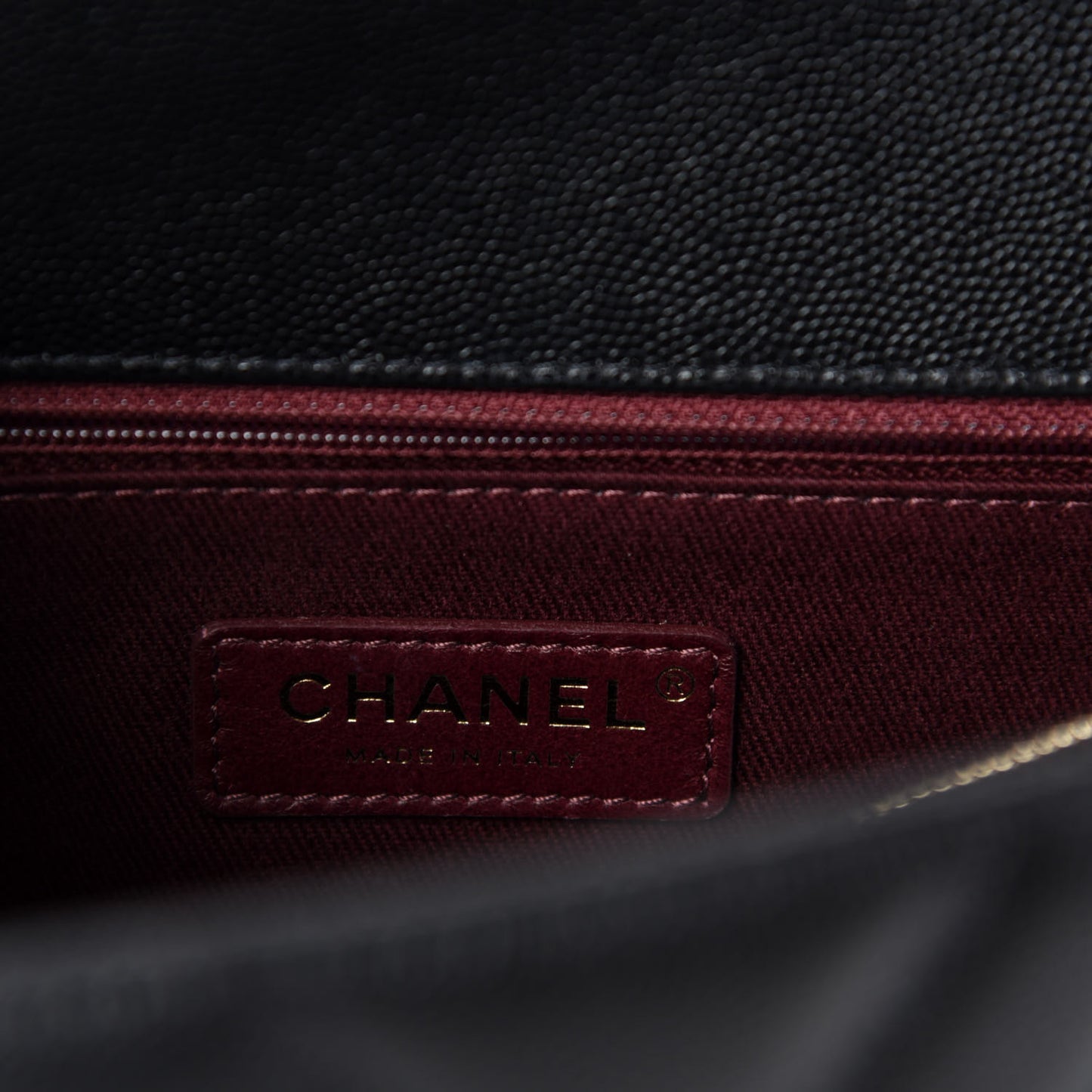 Caviar Chevron Quilted Small Coco Handle Flap Black