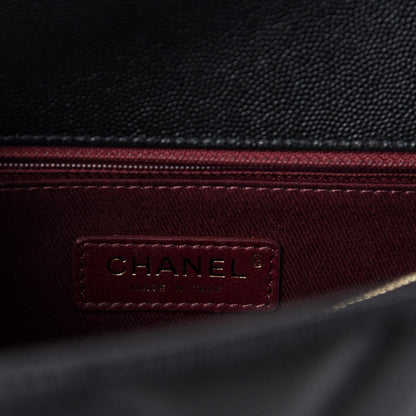 Chanel Caviar Chevron Quilted Small Coco Handle Flap Black 9 of 11