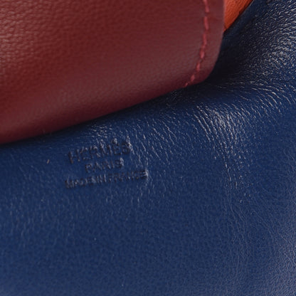 Hermes Milo Lambskin Grigri Rodeo Horse Bag Charm GM Bleu de Malte Rouge H Orange Poppy 3 of 4
