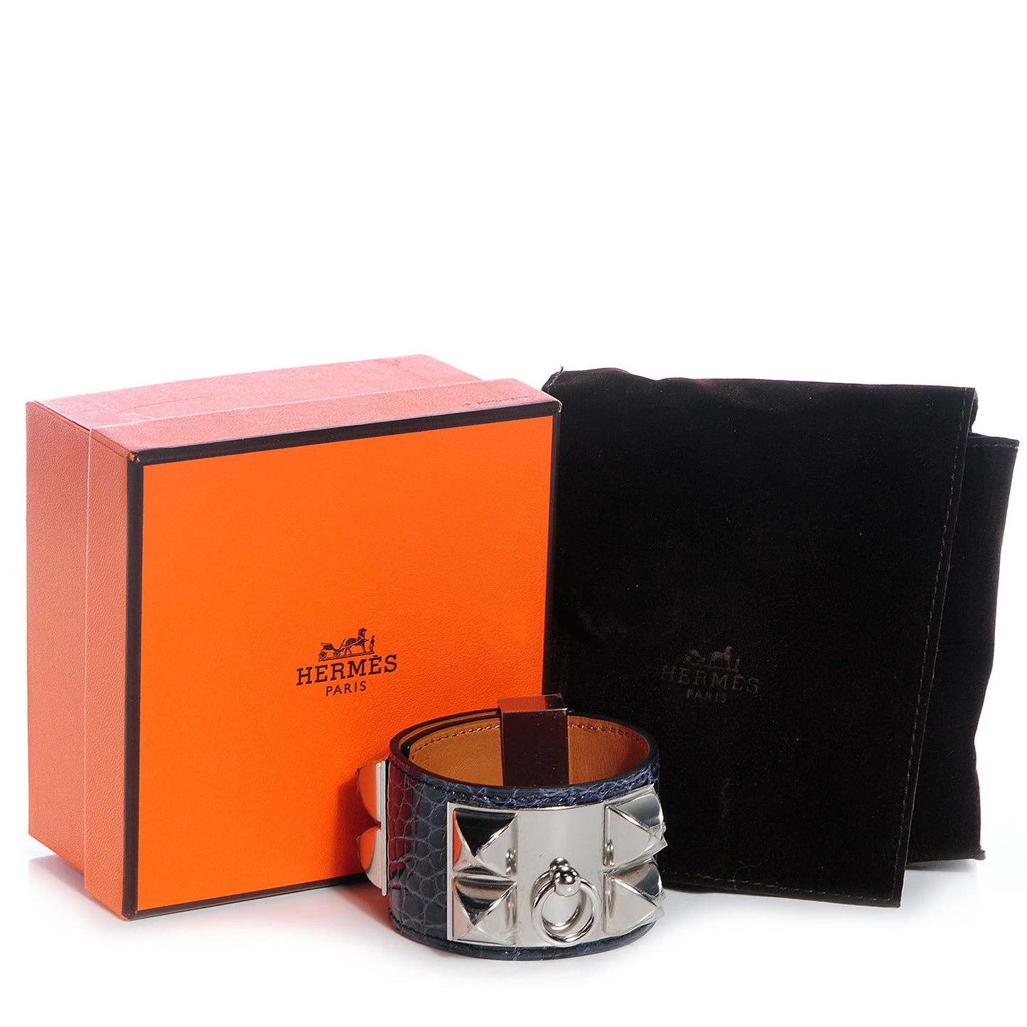 Shiny Alligator Collier De Chien CDC Bracelet Small Bleu Abysse