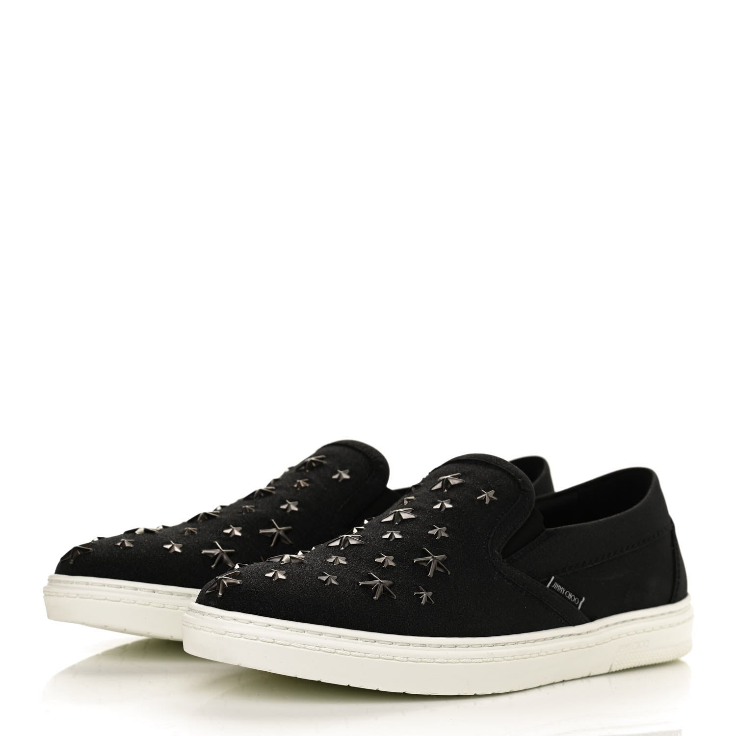 Jimmy Choo Fine Glitter Suede Calfskin Mens Grove Sneakers 40.5 Black 3 of 10