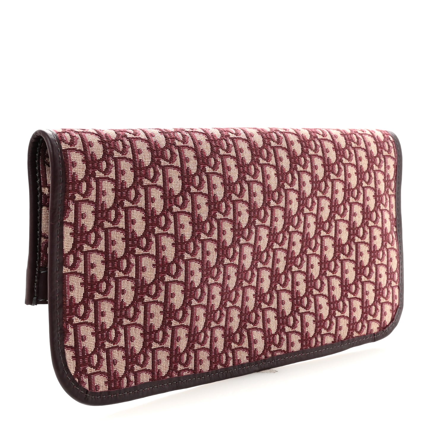 Oblique Fold Over Clutch Burgundy
