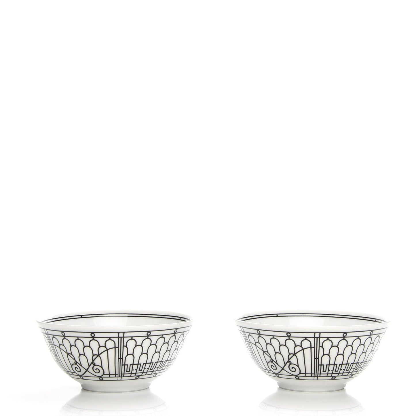 Porcelain H Deco Medium Bowl Set of 2