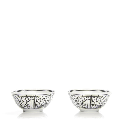 Hermes Porcelain H Deco Medium Bowl Set of 2 1 of 8