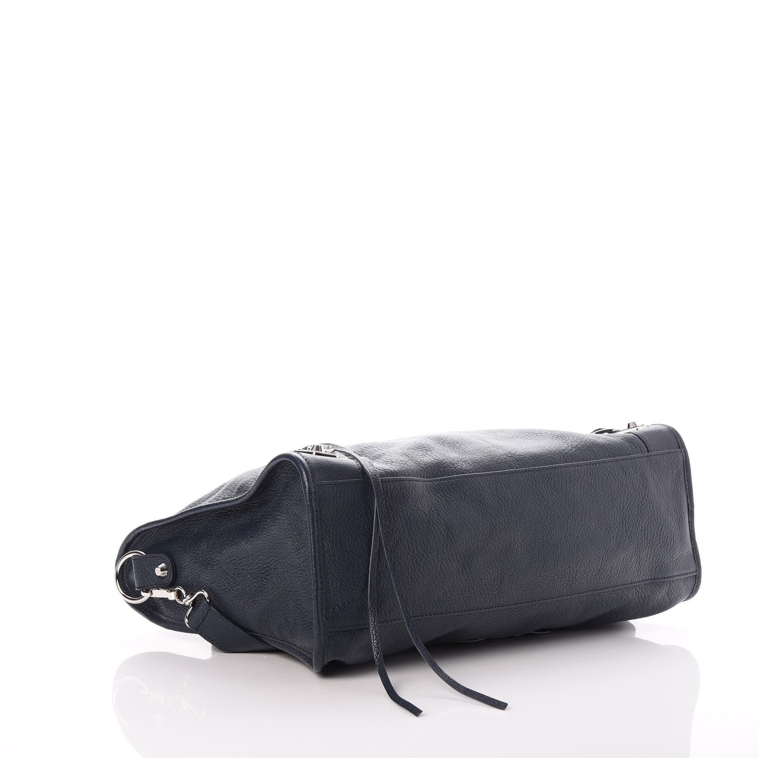 Balenciaga Chevre Silver Metallic Edge Hardware City Bleu Nuit Dark Sea 4 of 7