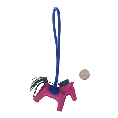 Hermes Milo Lambskin Grigri Rodeo Horse Bag Charm PM Rose Pourpre Bleu Electrique Malachite 2 of 6